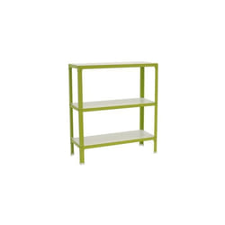 Étagère métallique 3 niveaux - HOMECLICK - WOOD COLOR MINI - 900 x 800 x 300 mm - Vert - Blanc