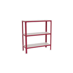 Étagère métallique - HOMECLICK - WOOD COLOR PLUS - 3 niveaux - 900 x 1000 x 300 mm - Rose/Blanc