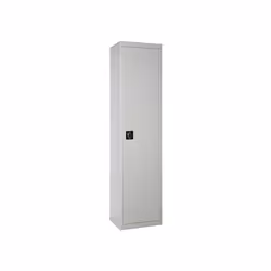 Armoire à balais en métal Livrée démontée Il dispose de 1 porte grise et de 4 étagères en retrait à l’intérieur, laissant de  ...