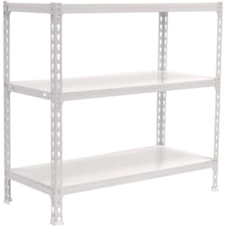 SIMONCLICK étagère en métal sans vis avec 3 étagères (90x80x30cm) BLANC