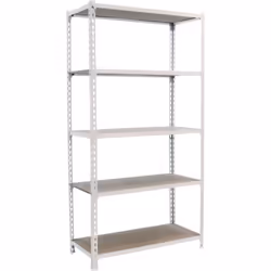 Étagère en métal sans vis de couleur BLANC/BOIS avec une capacité de charge par étagère de 150 kg Le nombre d’étagères est de ...