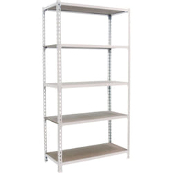 Tagère Rangement, 2000x1000x300 mm, 5 Niveaux en Boix, 150 kg Capacité de Charge et Point de Flexion, Étagère Garage, Blanc/Bois - Maderclick