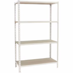 Étagère en métal sans vis de couleur BLANC/BOIS avec une capacité de charge par étagère de 150 kg Le nombre d’étagères est de ...