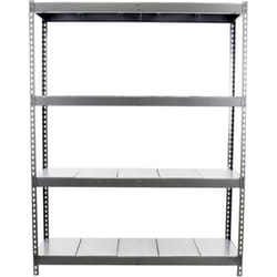 Tagère Industrielle, 2000x1200x450 mm, 4 Niveaux, 400 kg Capacité de Charge et Point de Flexion, Métal, Étagère Charge Lourde, Gris/Galvanisé