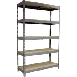 Simonrack - tagère Industrielle, 2000x1200x450 mm, 5 Niveaux en bois, 400 kg Capacité de Charge et Point de Flexion, Étagère Charge Lourde, Gris/Bois