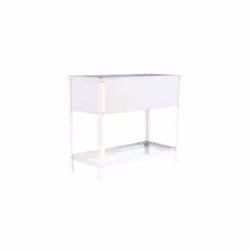 Jardinière métallique - SIMONGARDEN - URBAN TOP - 2 niveaux - 100l - Blanc/Galvanisé