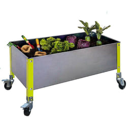 Jardinière Simon Rack Urban mobile en métal galva verte 120x60cm
