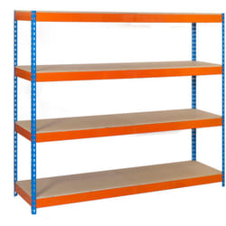 Simonrack - tagère Industrielle, 2000x1500x750 mm, 4 Niveaux en bois, 400 kg Capacité de Charge et Point de Flexion, Étagère Charge Lourde,