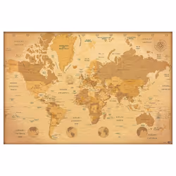 Il mesure 61 x 91,5 cm et est imprimé sur du papier brillant de haute qualité de 150 g/m². Il est expédié roulé.
