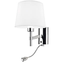 Leds-c4 - Bristol - Applique murale d'intérieur à 2 ampoules led Chrome avec lampe de lecture, E27