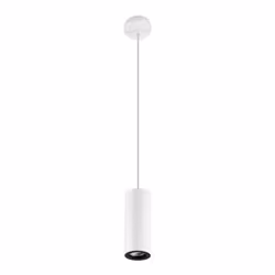 Leds-C4 Pipe - Luminaire suspendu à 1 lumière, blanc, 6,8 cm, GU10 | Finition: blanc | Matériau: aluminium | Indice de protec ...