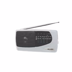 ELBE RF-52-SOB, Portable, Analogique, AM, FM, Noir, Blanc, Rotatif, Alcaline
