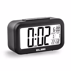 ELBE RD-668, Réveil numérique, Rectangle, Noir, 12/24h, °C, LCD