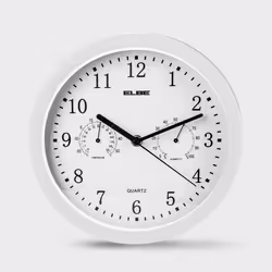 ELBE RP-2005-B, Horloge murale numérique, Rond, Blanc, Plastique, Adultes, AA