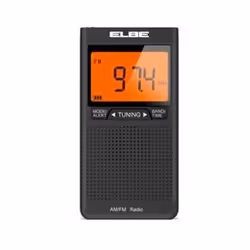 ELBE RF-94, Portable, Numérique, AM, FM, LCD, Noir, Alcaline