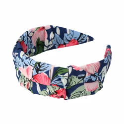 Bandeau tissu floral avec fond bleu 1 u