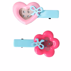 Pince Coeur Et Fleur bouton 2 u