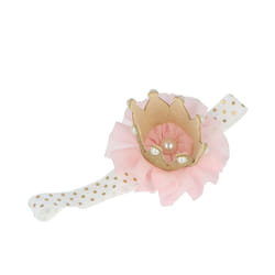 Ruban avec fleur en tissu et couronne 1 u