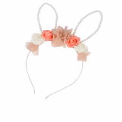 Bandeau avec oreilles de lapin et fleurs 1 u