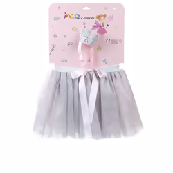Tutú Plateado Y Cinta Con Corona coffret 2 pz