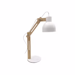 Lampe flexo from the BAPTISTA series of colour WHITE/BAYA. Fabriquée en métal et en bois, avec corps articulé au moyen de pet ...