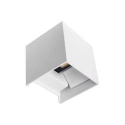 Fabrilamp - Lampe murale De Mur 10w 3000k Segment White Ip65 10x10x10cm Aluminium 800lm Orientable