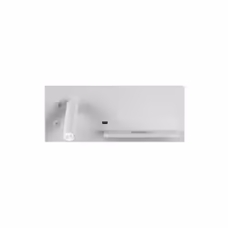 Applique murale VELÁZQUEZ série de colour BLANCO avec spot pour le côté GAUCHE vu de face. Il est fabriqué en métal. Avec TEC ...