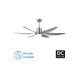 Ventilateur dc otto 24w 2950lm nickel 6 pales argent reg.x167d 3000-4000-6000k 2 pales avec télécommande, mémoire et minuterie