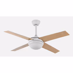 Fabrilamp 159092401, Ventilateur à lame domestique, Hêtre, Blanc, Plafond, Cristal, Panneaux MDF, Métal, 49,5 dB, 5100 m³