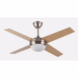 Fabrilamp 159092410, Ventilateur à lame domestique, Hêtre, Nickel, Argent, Plafond, Cristal, Panneaux MDF, Métal, 49,5 dB, 51 ...