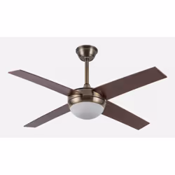 Fabrilamp 159092436, Ventilateur à lame domestique, Or, Noyer, Plafond, Cristal, Panneaux MDF, Métal, 49,5 dB, 5100 m³