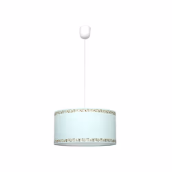 Pendentif de la série CENEFA en vert d'eau. Elle a un diamètre de 35 cm et une hauteur réglable. L'abat-jour est caractérisé  ...