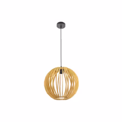 Pendentif fla série BUBINGA en bois de de couleur NATURELLE et filetage noir. Il se compose d'un cadre en lattes de bois qui  ...