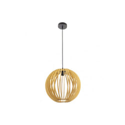 Fabrilamp - Pendentif bubinga ball 1xe27 bois naturel regx35x35 cm