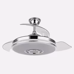 Fabrilamp 165791420, Ventilateur à lame domestique, Chrome, Blanc, Plafond, Acrylonitrile-Butadiène-Styrène (ABS), Métal, Pol ...