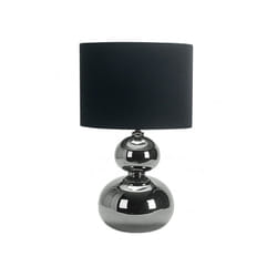 Fabrilamp - roa lampe de table en céramique 1xe27 chrome abat-jour noir 51x30x30 cm