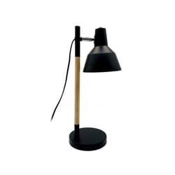 Fabrilamp - Lampe de bureau réglable et orientable à 350º basil 1xe14 noir/hêtre 50x17x23 cm