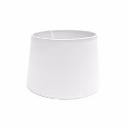 Abat-jour conique ouvert série CLARA en couleur BLANC. Fabriqué en popeline. Conçu pour une douille E27. Ses dimensions sont  ...