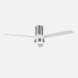 Fabrilamp TEO, Ventilateur à lame domestique, Nickel, Blanc, Plafond, 36 dB, 6500 m³, 180 tr/min