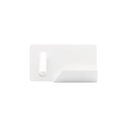 Fabrilamp - lampe murale 3w 4000k miguel angel left white w/usb and shelf 150lm 16x28x12 cm adjustable