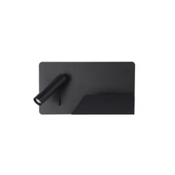 Fabrilamp - lampe murale 3w 4000k miguel angel gauche noir avec usb et tablette 150lm 16x28x12 cm ajustable