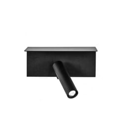 Fabrilamp - Lampe murale 3w 4000k leonardo noir avec étagère & usb 150lm avec interrupteur 14x18x14cm orientb