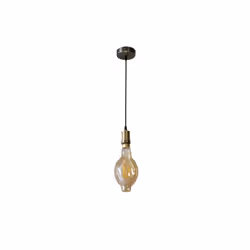 Lampe suspendue simple fromthe DANTE series en couleur CUIR/AMBRE. Fabriquée en métal, se distingue par le design moderne et  ...
