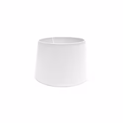 Abat-jour conique ouvert série CLARA en couleur couleur BLANC. Re en tissu popeline. Conçu pour une douille E27. Ses dimensio ...