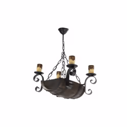 Lampe à quatre lampes defrom the BARRIL series de en couleur BLACK/BROWN en résine et métal, avec des couvercles de bougeoirs ...