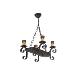 Lampe 4xe27 tronc noir/brun regx38x35 cm