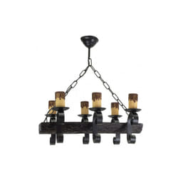 Fabrilamp - Lampe 6xe27 tronc noir/brun regx50x35 cm