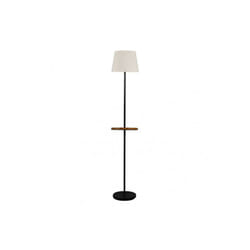 Fabrilamp - 1xe27 noir 1xe27 acier table basse avec abat-jour beige avec table d'appoint intégrée 168x30x30 cm