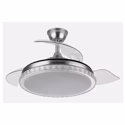 Fabrilamp 165191403, Ventilateur à lame domestique, Nickel, Plafond, Acrylonitrile-Butadiène-Styrène (ABS), Métal, Polycarbon ...