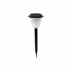 Pointes de lumière solaire de la série KIRA en NOIR avec abat-jour blanc. Fabriquée en polycarbonate, elle est dotée de la te ...